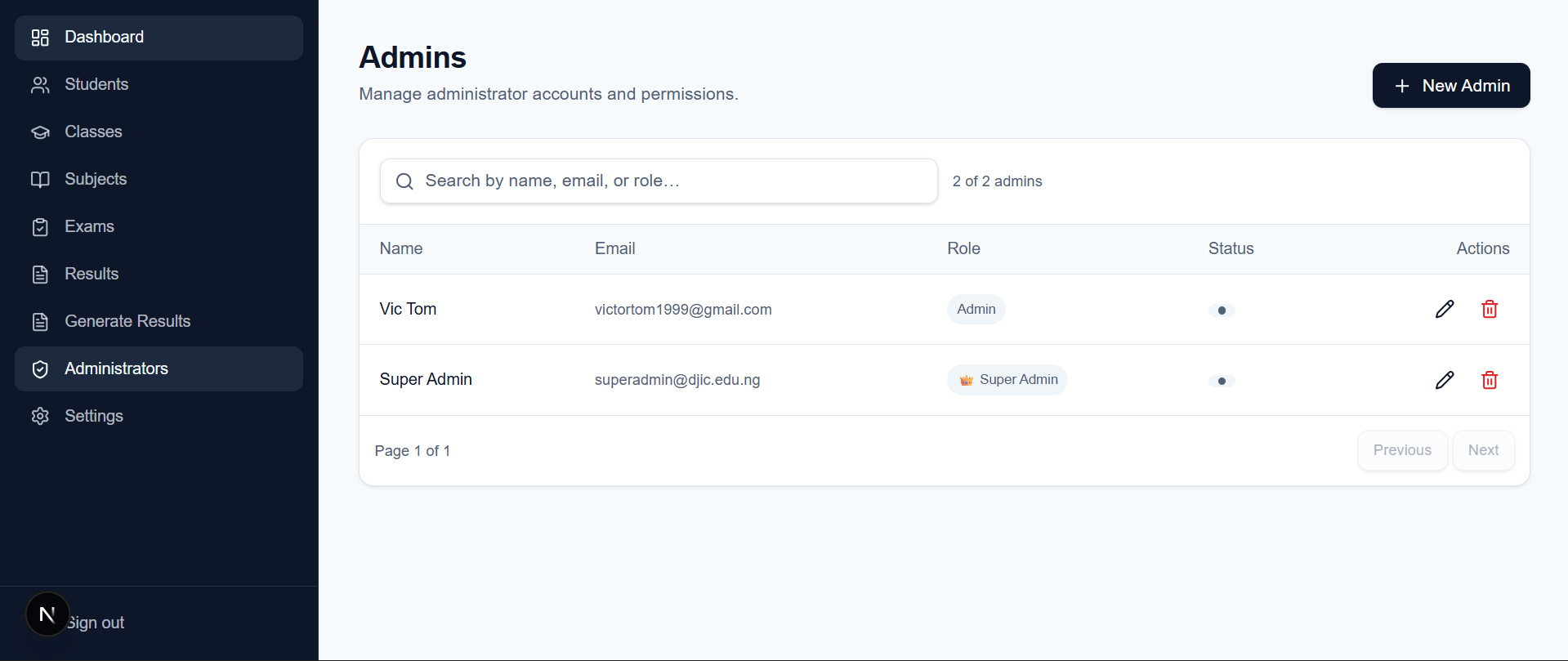 Distinct Jubilee CBT portal project screenshot