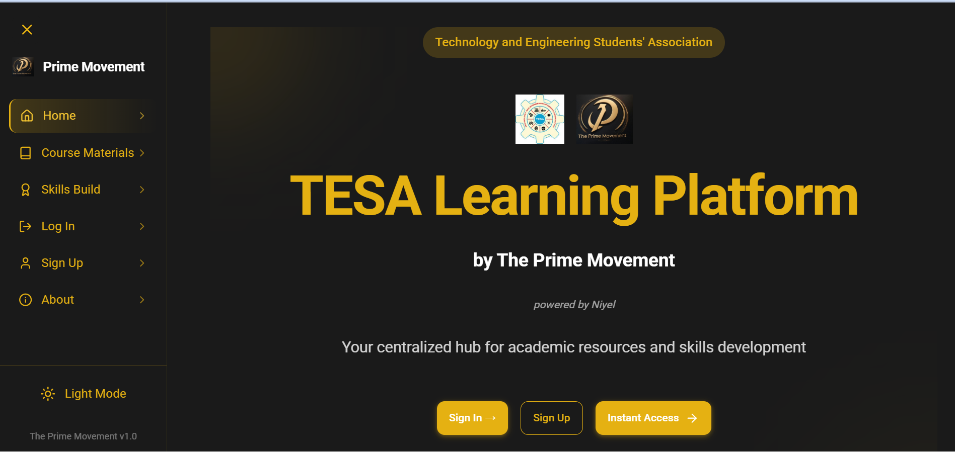 TESA Learning Platform project screenshot